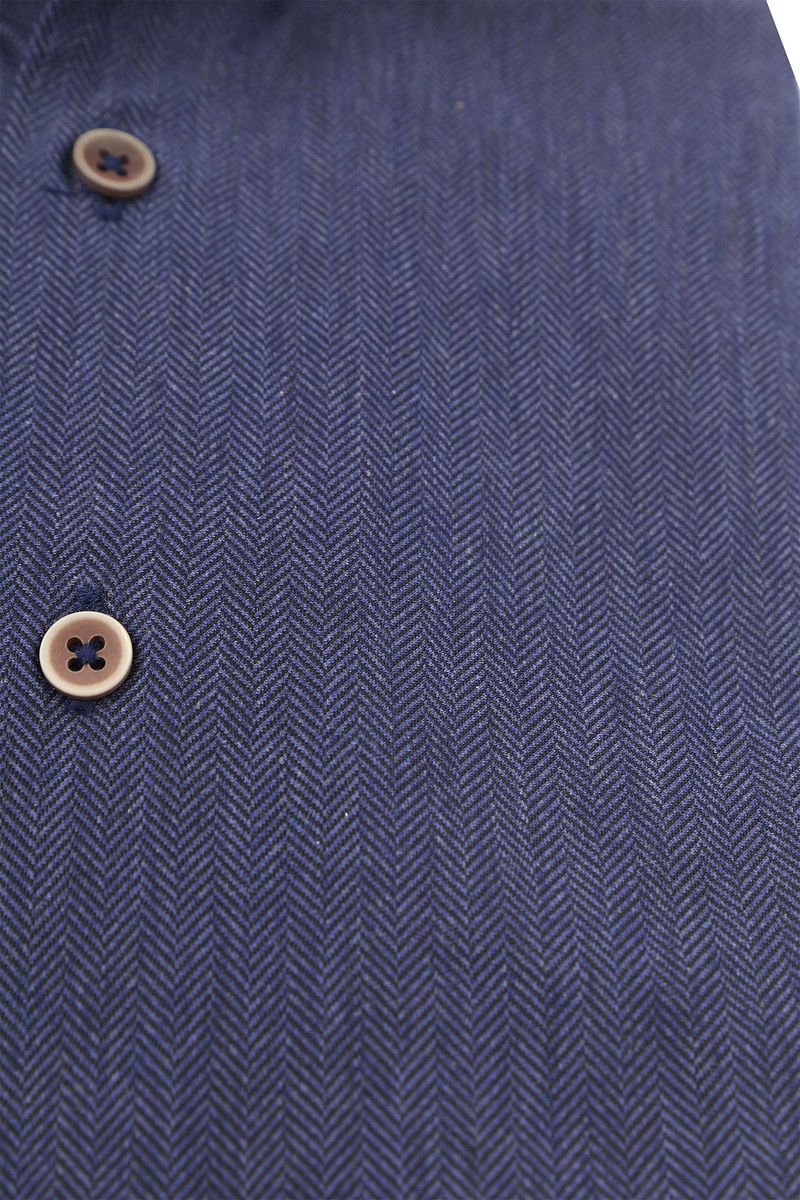 Suitable Herringbone Overhemd Navy