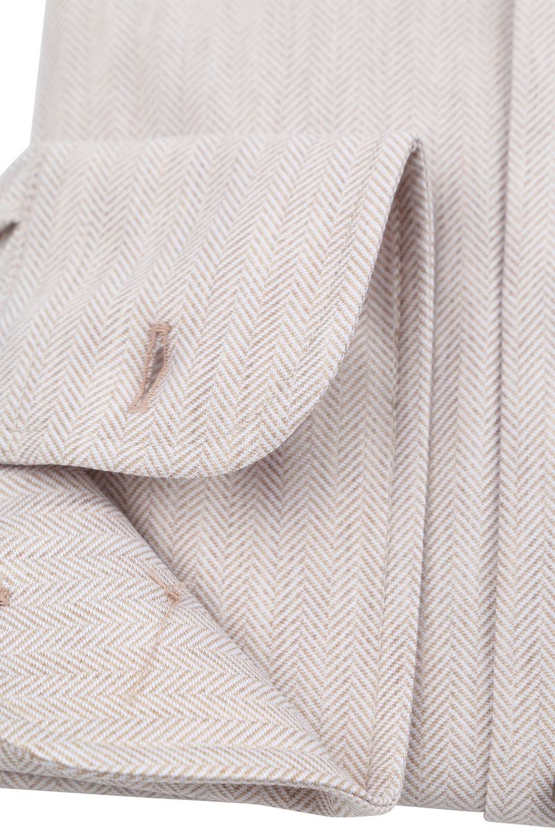Suitable Herringbone Overhemd Sand