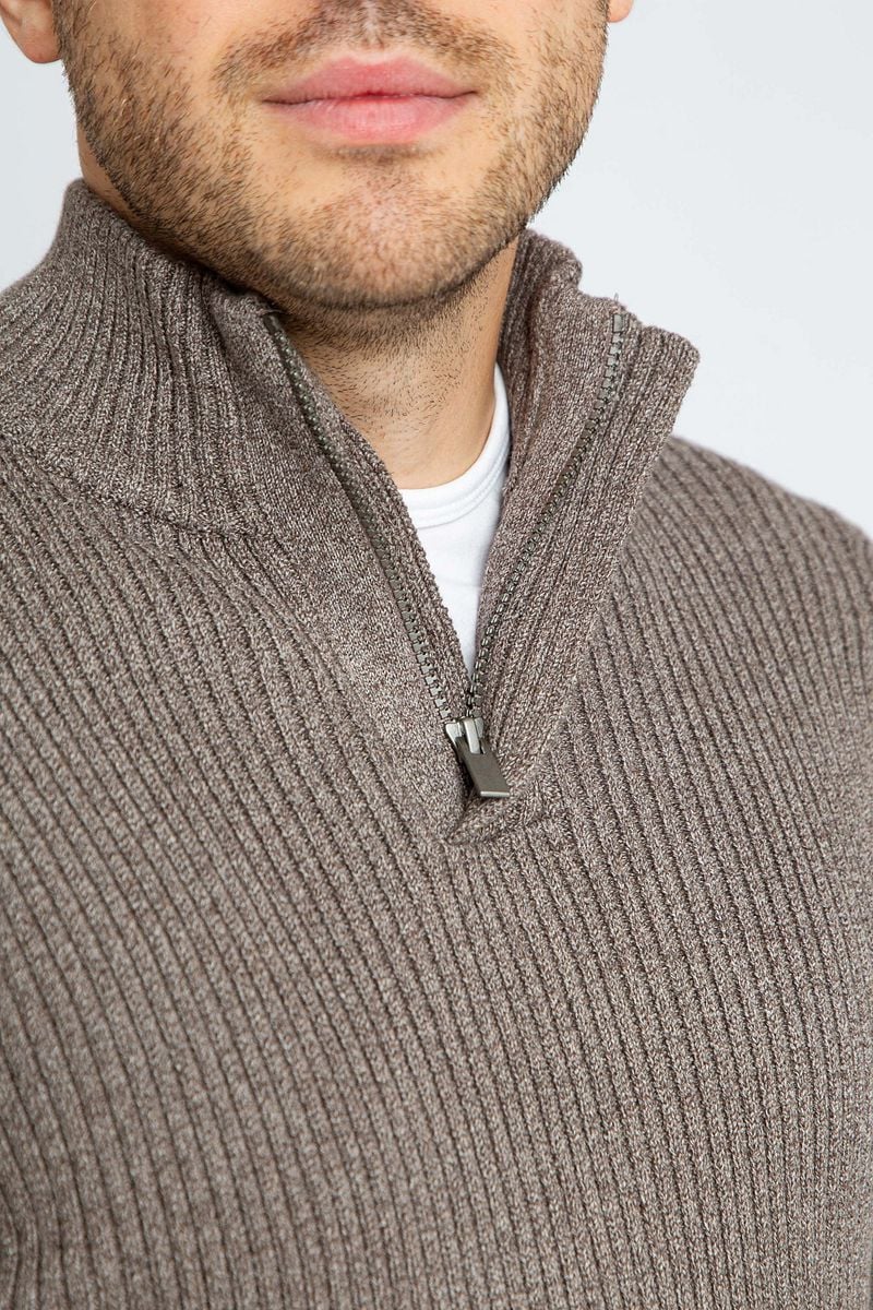 Suitable Mou Half Zip Pullover Taupe - Größe M günstig online kaufen