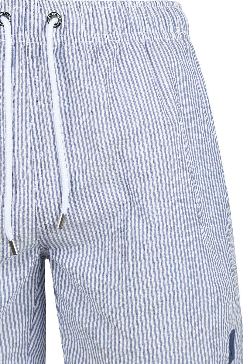 Suitable Zwembroek Stripe Seersucker Blauw
