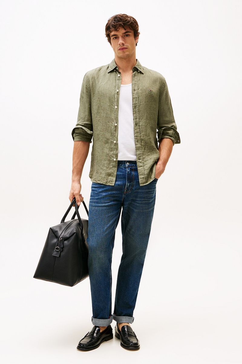 Tommy Hilfiger Overhemd Linnen Army