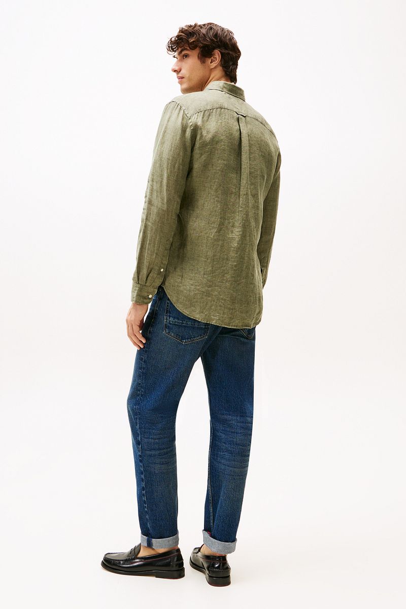 Tommy Hilfiger Overhemd Linnen Army