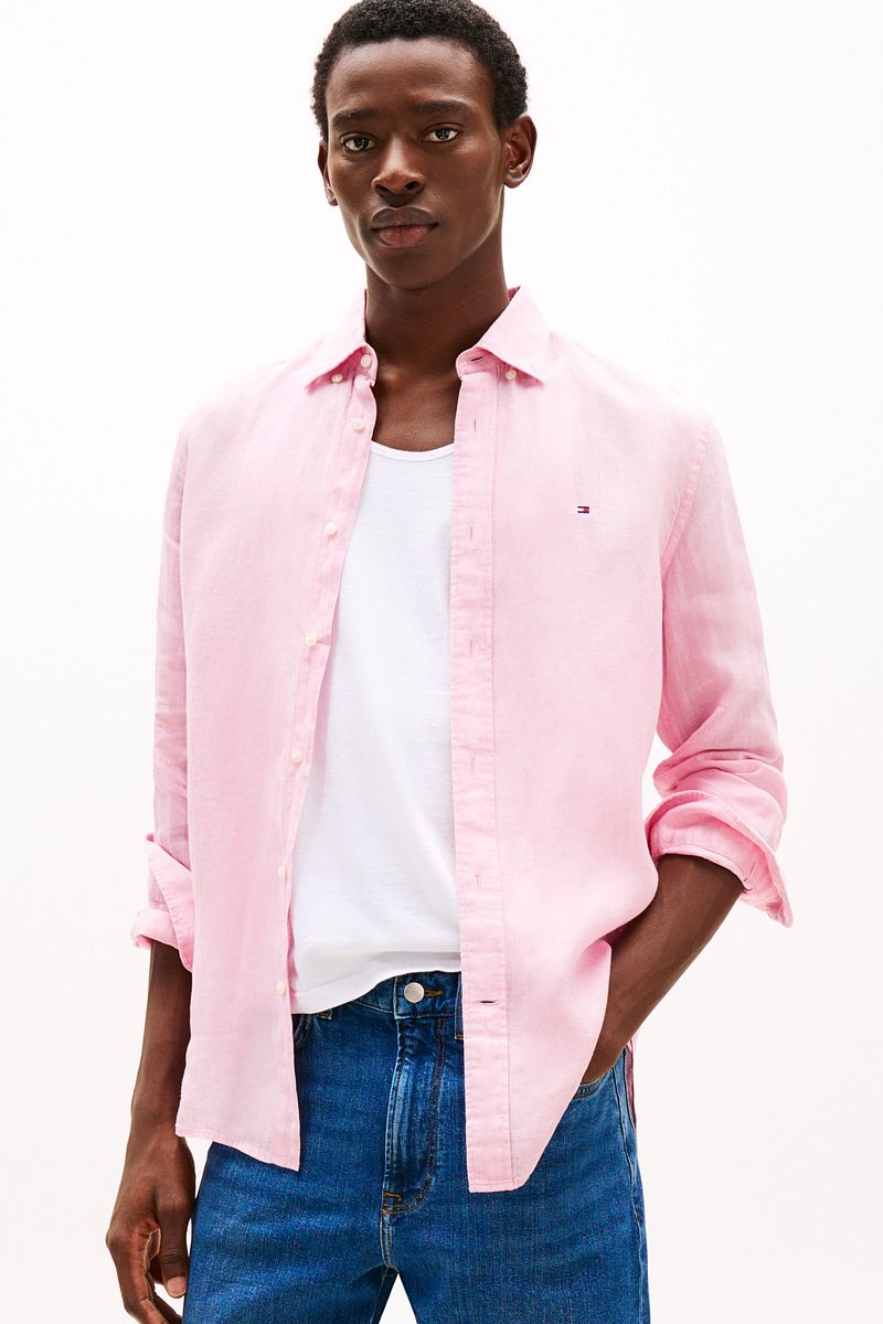 Tommy Hilfiger Overhemd Linnen Roze