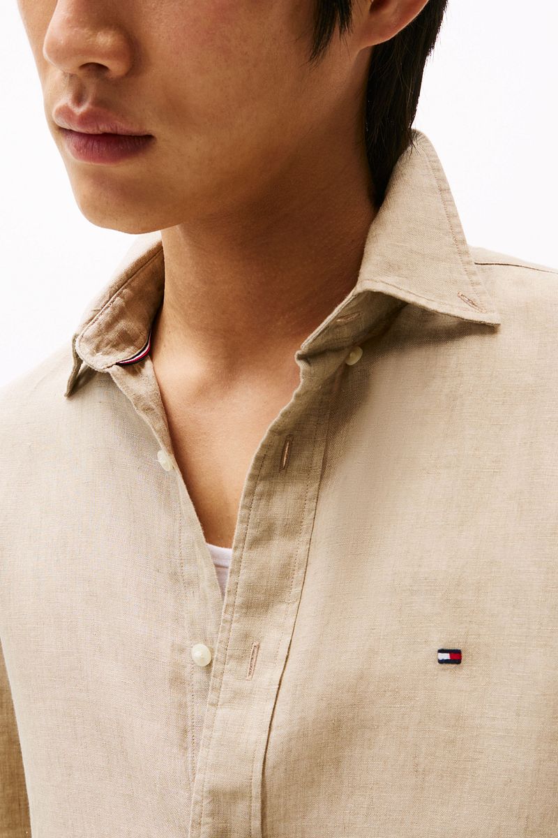 Tommy Hilfiger Overhemd Linnen Sandalwood