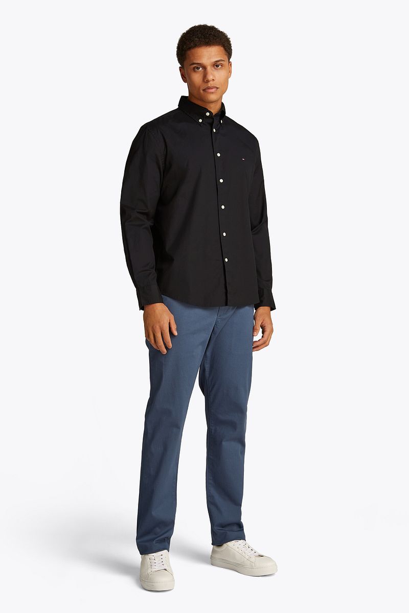Tommy Hilfiger Poplin Overhemd Flex Zwart
