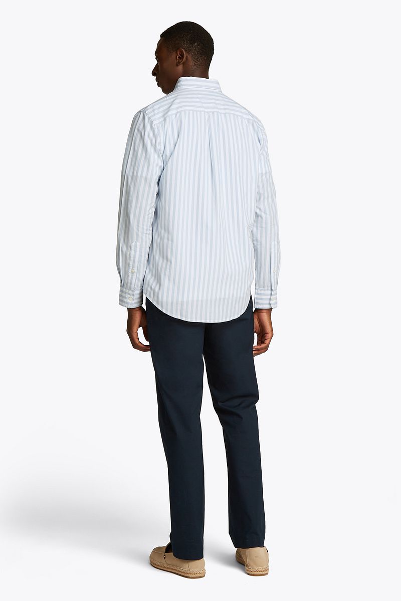 Tommy Hilfiger Poplin Overhemd Streep Licht Blauw