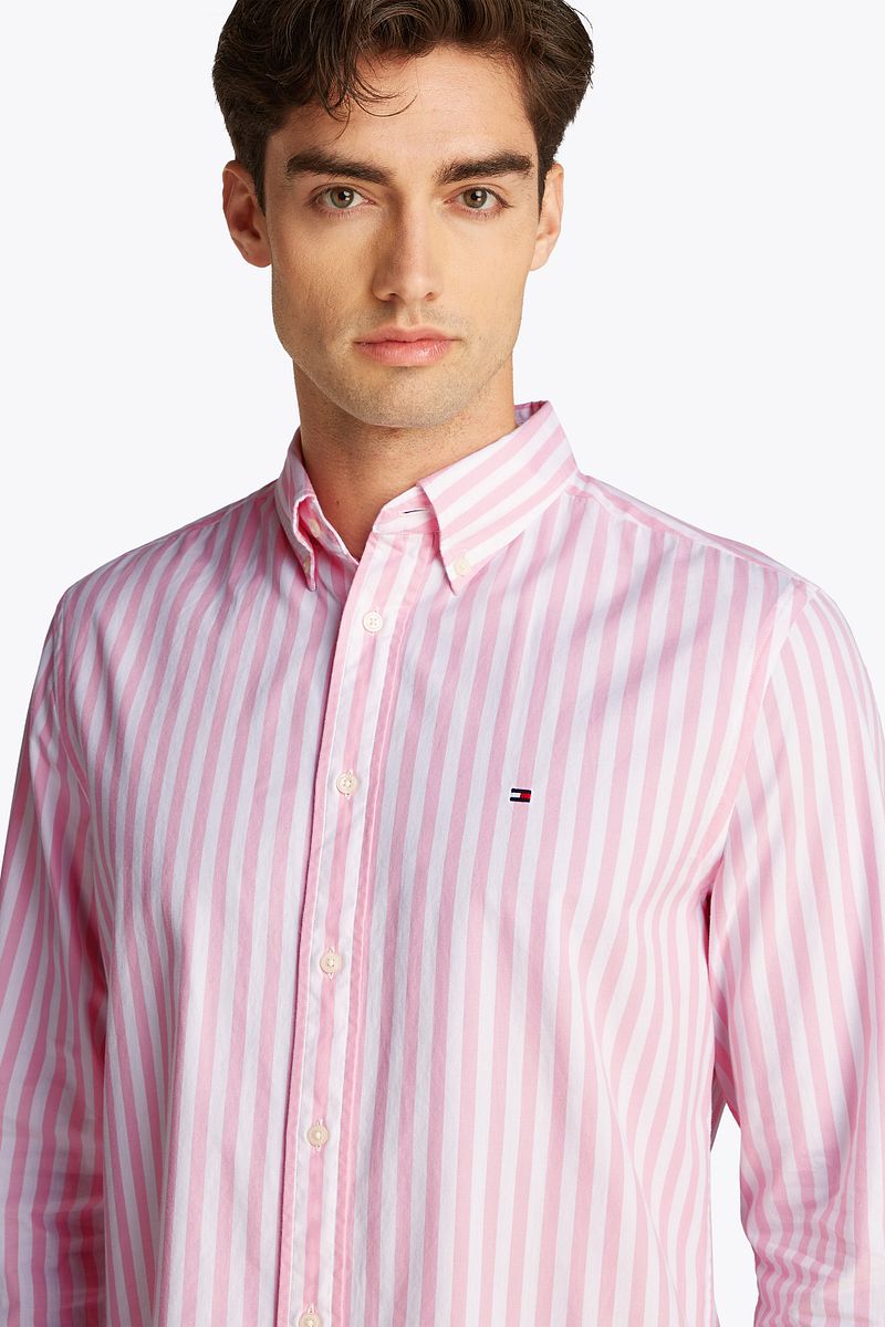 Tommy Hilfiger Poplin Overhemd Streep Roze