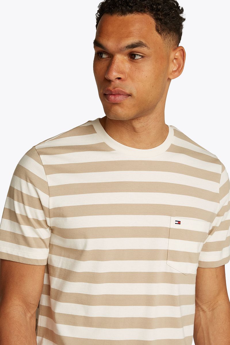 Tommy Hilfiger T-shirt Streep Beige