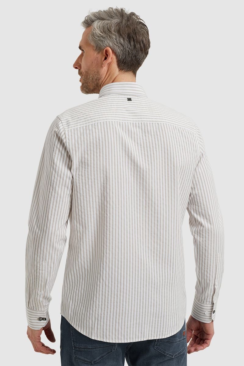 Vanguard Overhemd Dobby Streep Beige