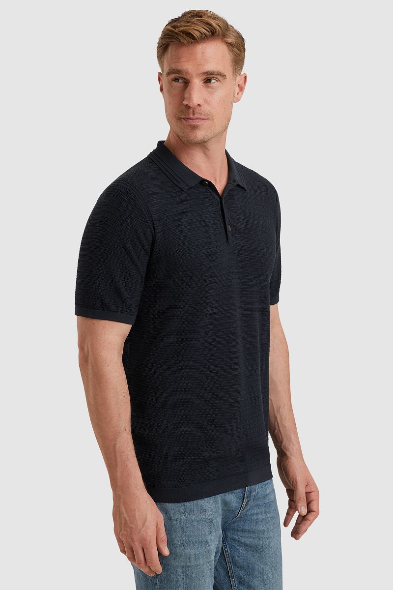 Vanguard Poloshirt Structuur Navy