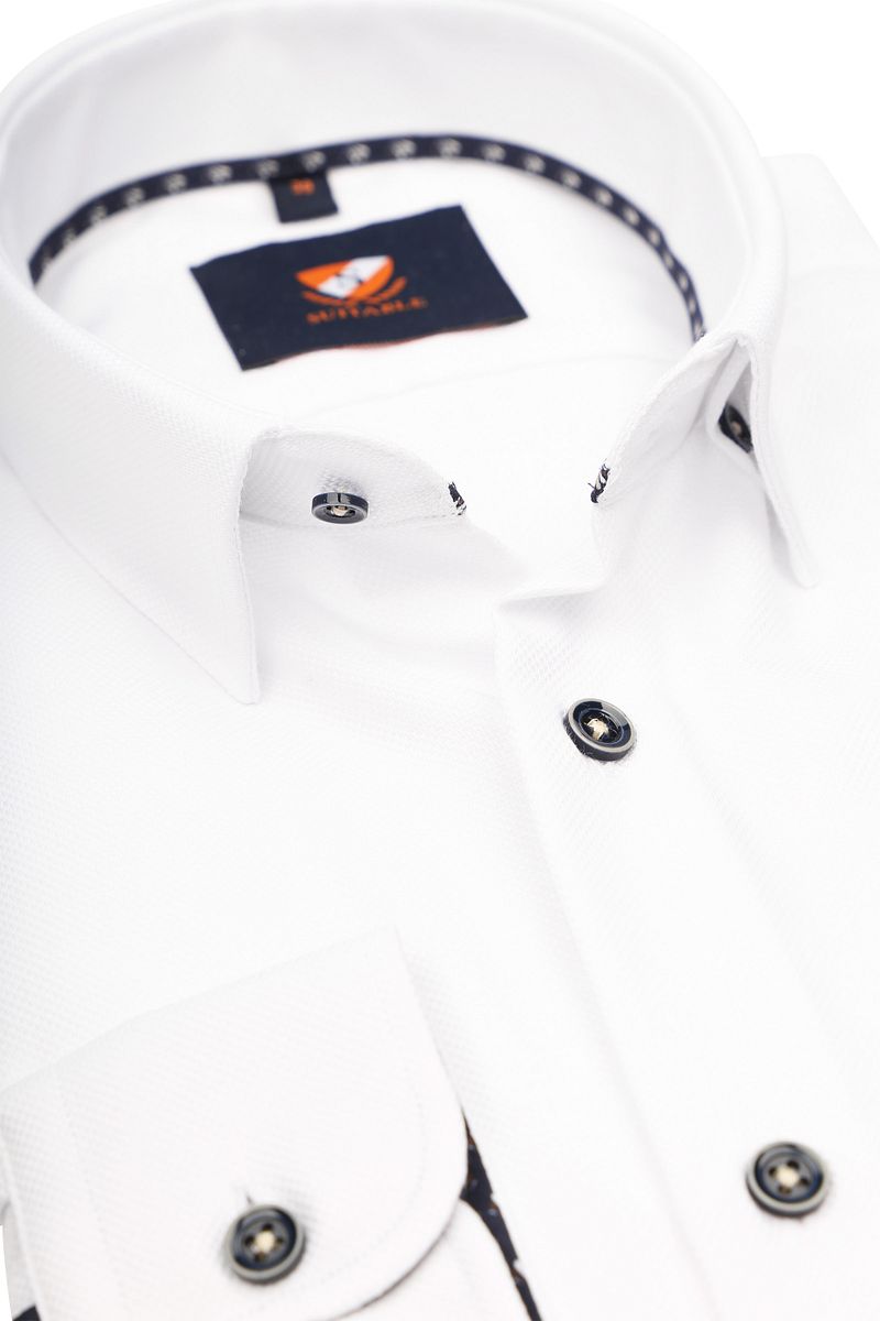 Suitable Slim-Fit Hemd Pique Weiß 267-1 - Größe 39 günstig online kaufen