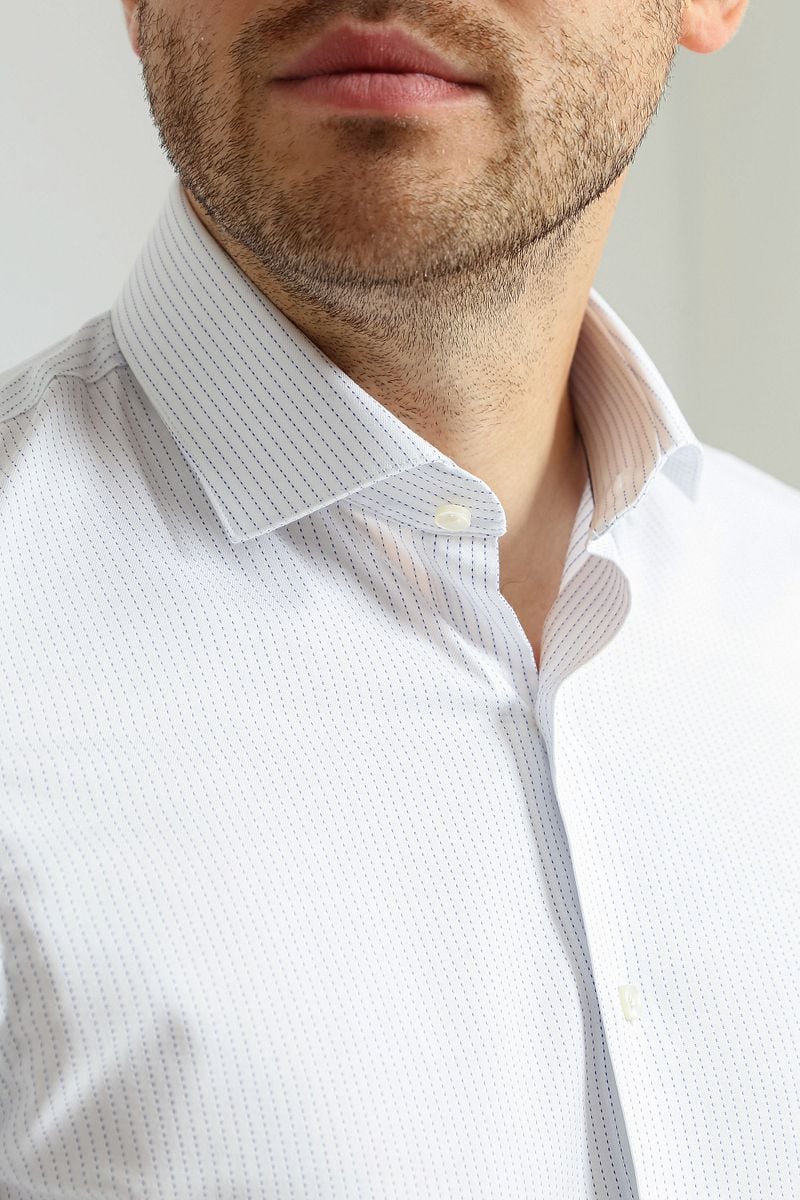 Suitable Hemd Twill Doppelmanschette Druck Weiß - Größe 42 günstig online kaufen