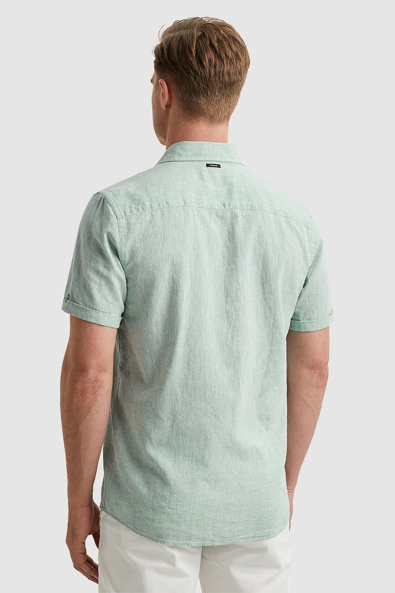 Vanguard Short Sleeve Overhemd Linnen Groen