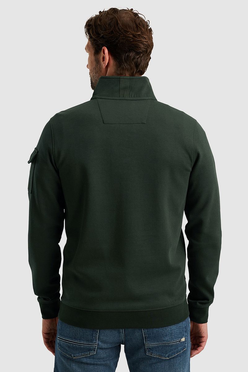 PME Legend Half Zip Trui Interlock Olijfgroen