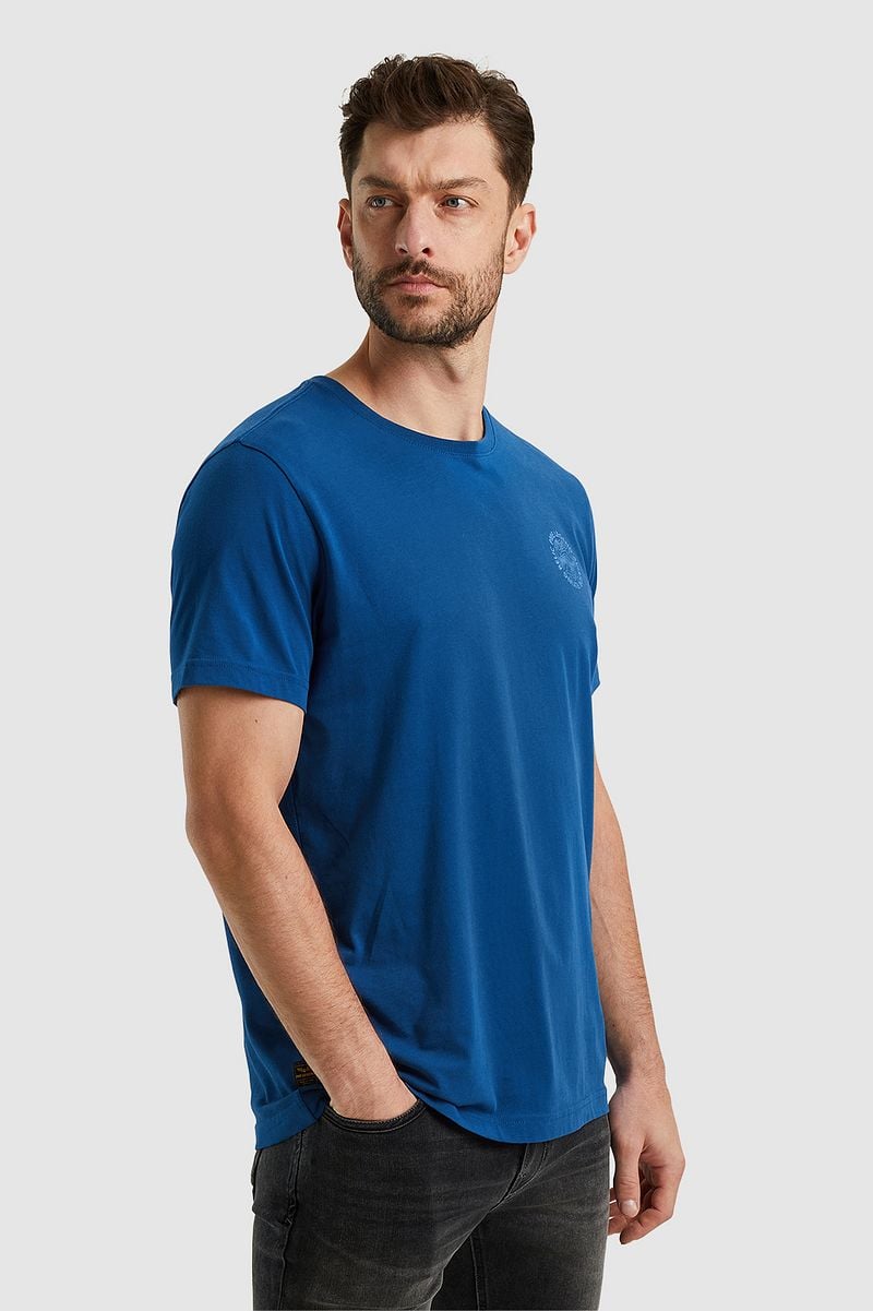 PME Legend Single Jersey T-Shirt Druck Blau - Größe XL günstig online kaufen