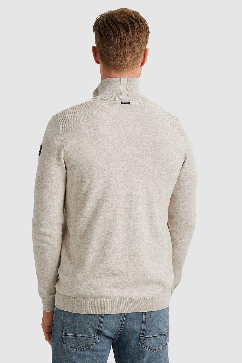 Vanguard Trui Half Zip Melange Ecru
