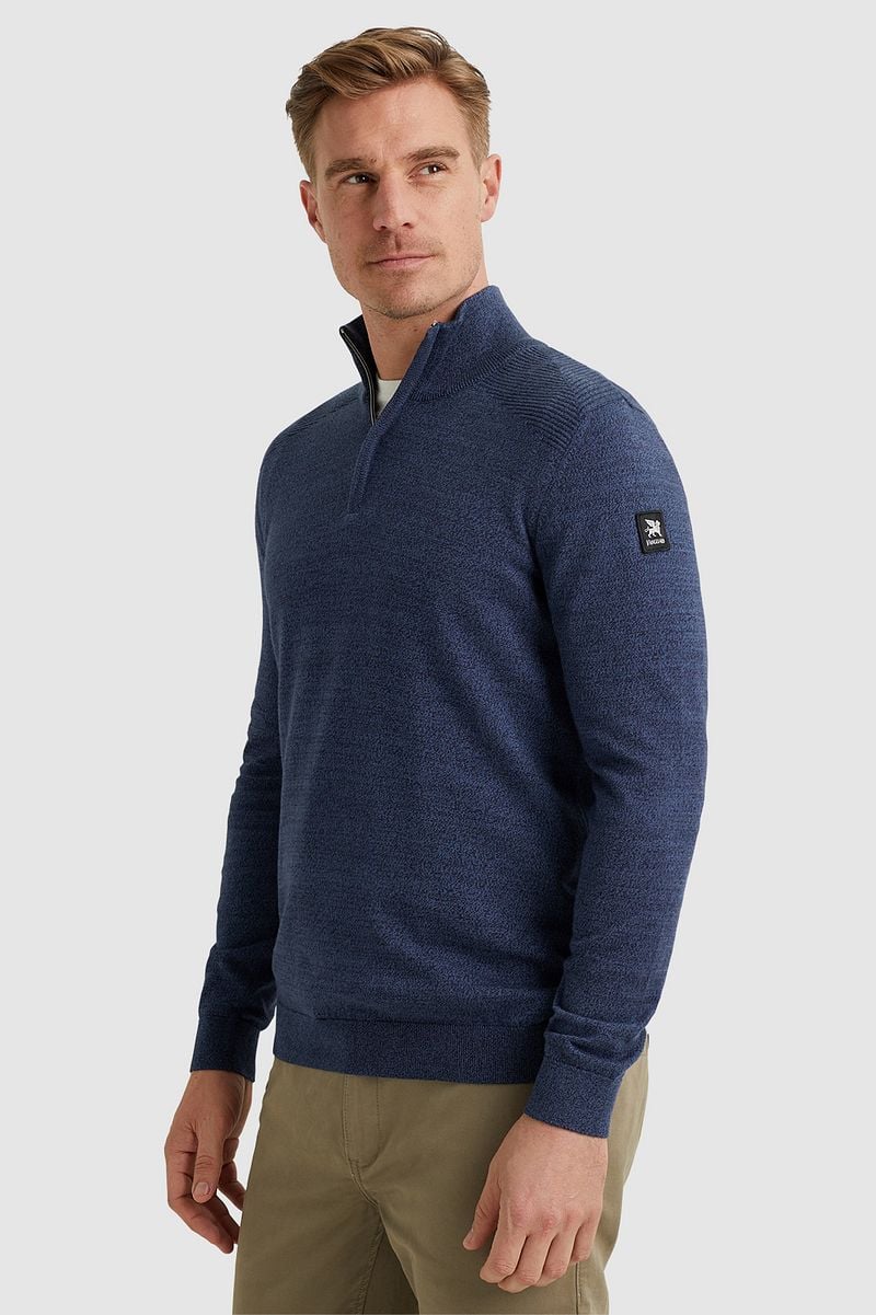 Vanguard Pullover Half Zip Melange Dunkelblau - Größe L günstig online kaufen