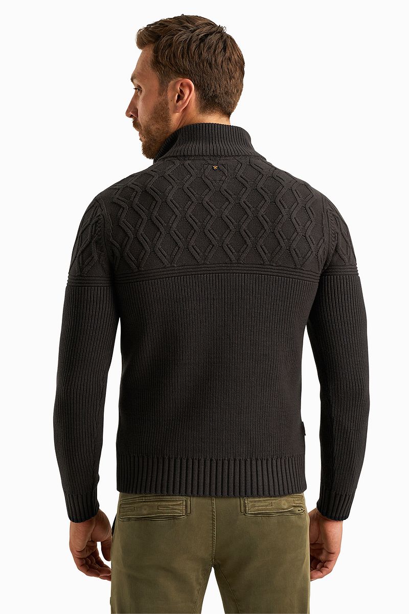 PME Legend Knitted Half Zip Trui Zwart