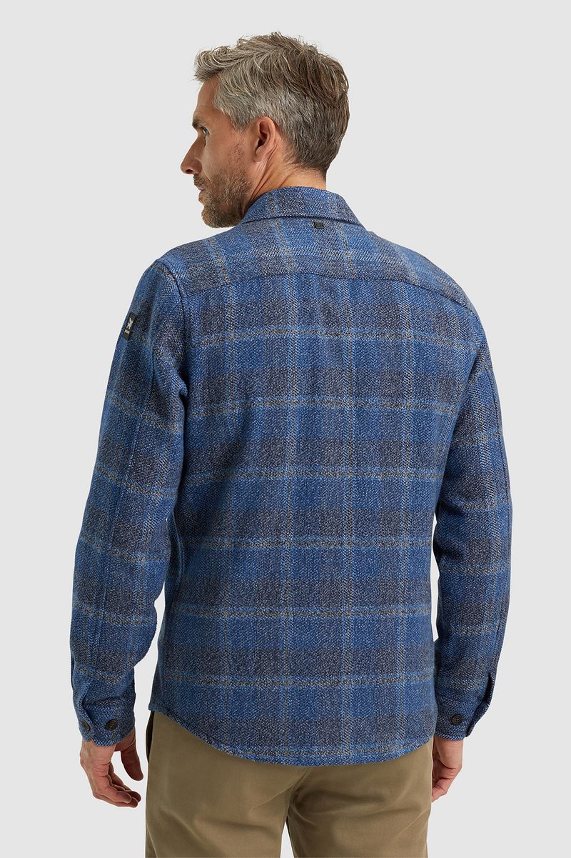 Vanguard Overshirt Brushed Ruit Blauw