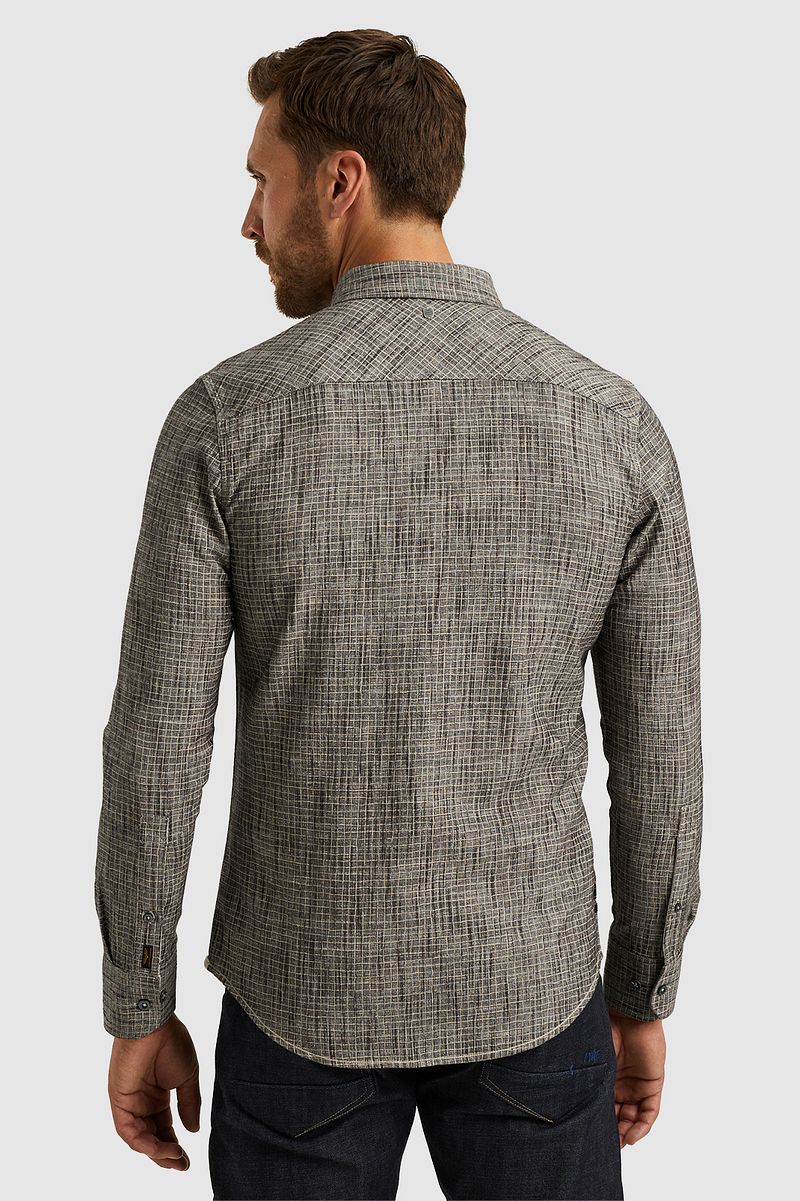 PME Legend Overhemd Print Slub Grijs