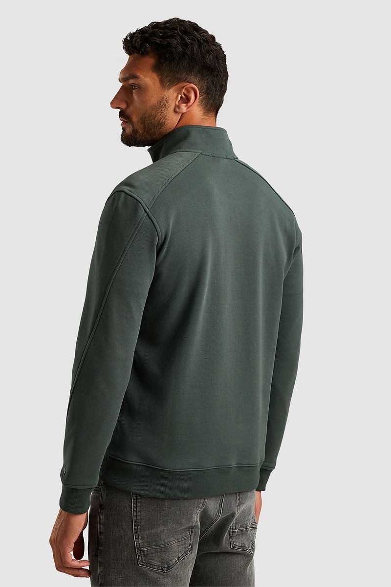 Cast Iron Half Zip Trui Groen