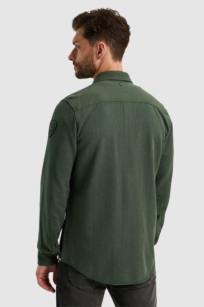 PME Legend Overhemd Flanel Herringbone Groen
