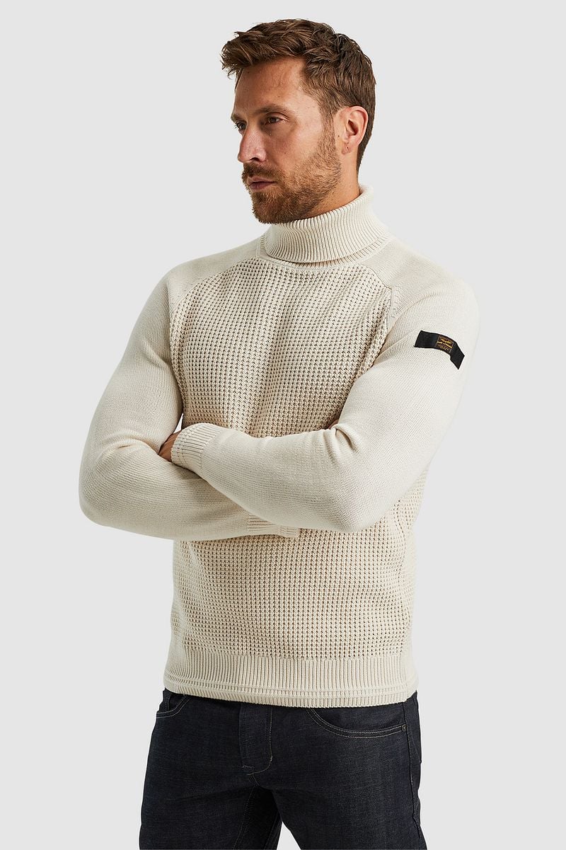 PME Legend Knitted Rollkragenpullover Ecru - Größe XL günstig online kaufen