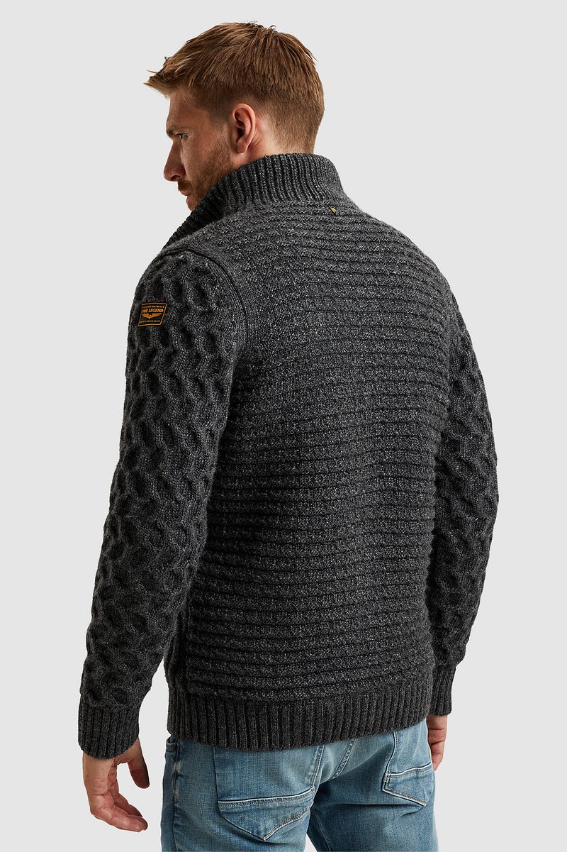 PME Legend Heavy Knit Vest Wolmix Antraciet