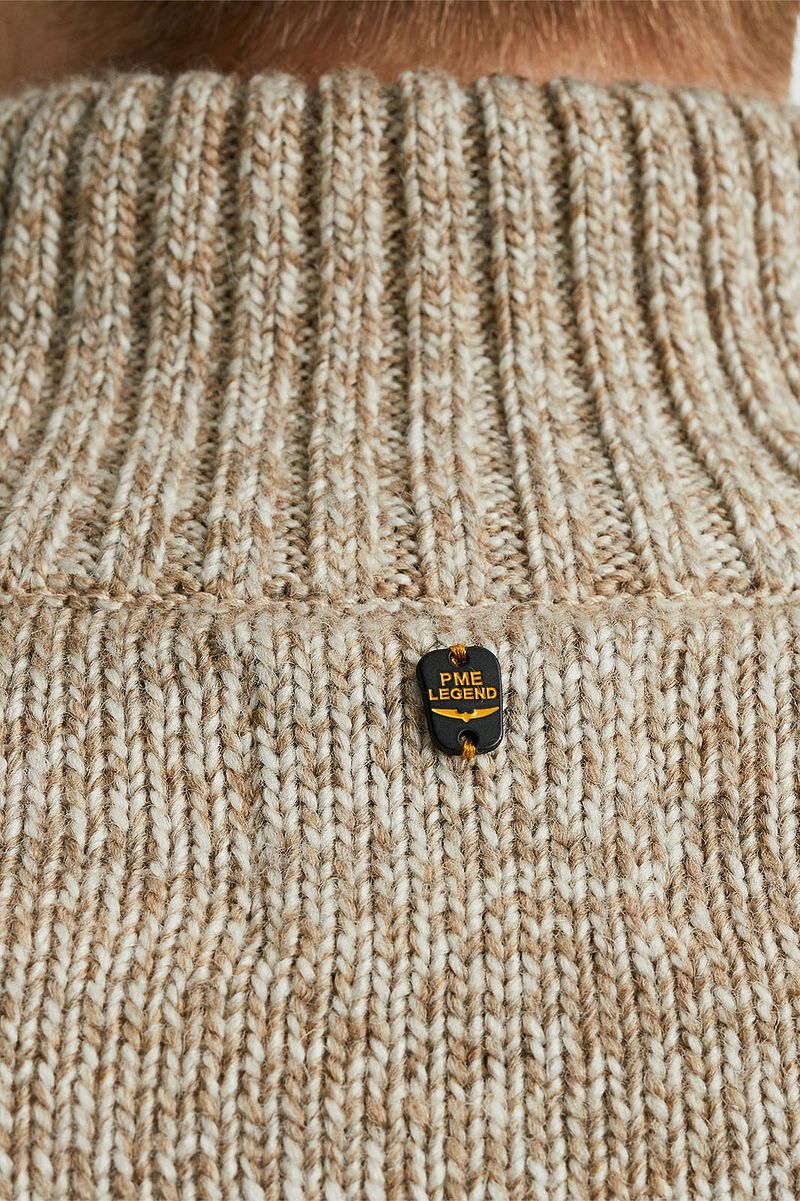 PME Legend Wolblend Half Zip Trui Ecru
