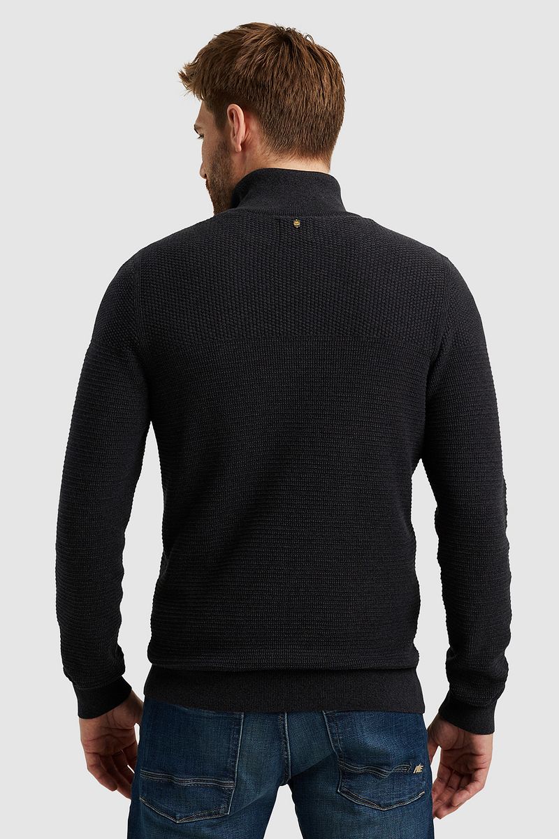 PME Legend Half Zip Trui Mouliné Zwart