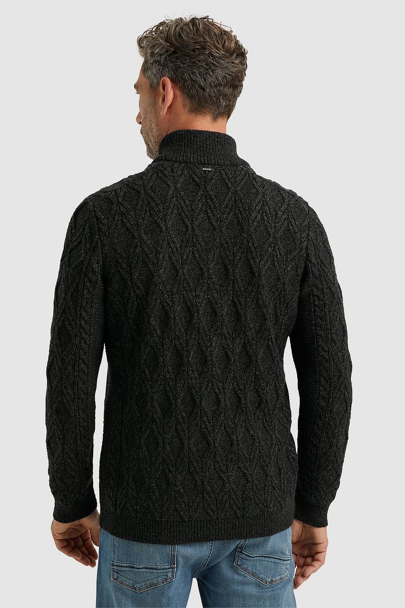 Vanguard Trui Half Zip Heavy Knit Zwart