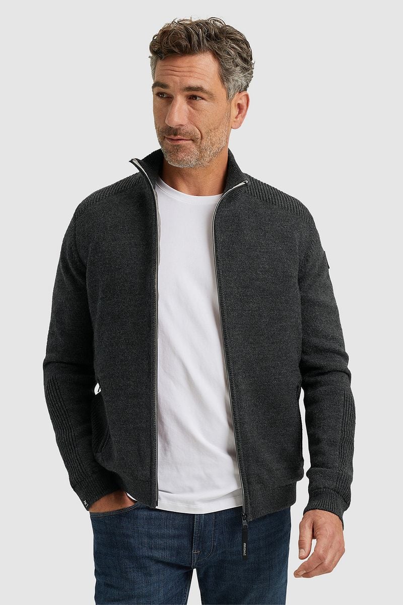 Vanguard Strickjacke Wool Blend Anthrazit - Größe L günstig online kaufen