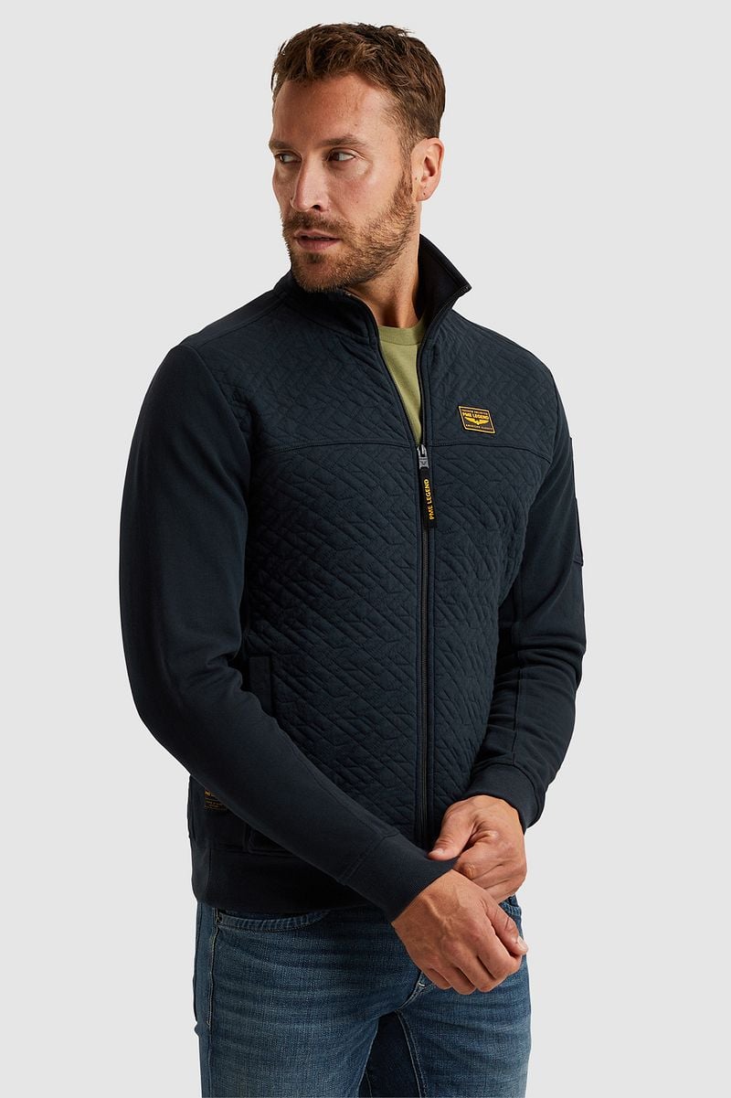 PME Legend Strickjacke Jacquard Interlock Navy  - Größe XXL günstig online kaufen