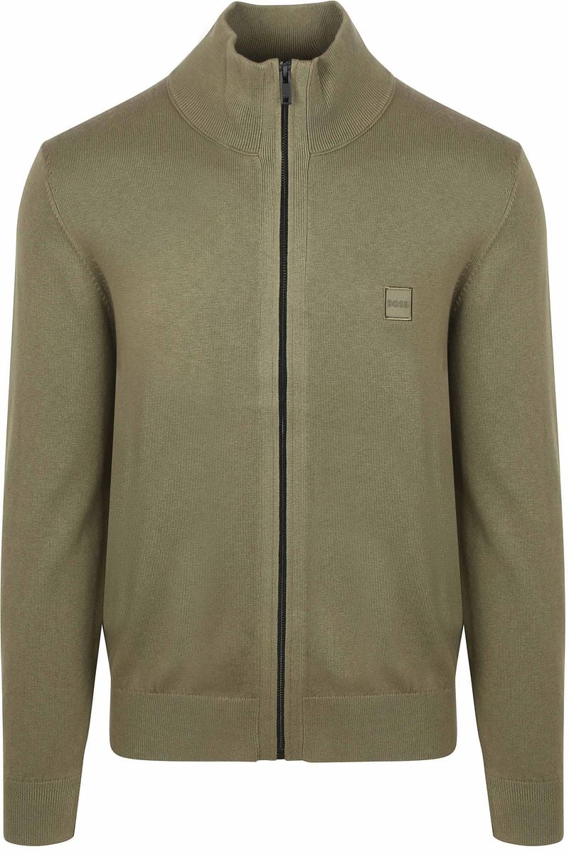 BOSS Kanozip Strickjacke Olivgrün - Größe M günstig online kaufen