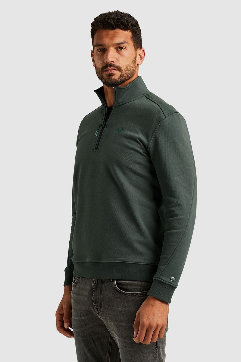 Cast Iron Half Zip Pullover Grün - Größe XL günstig online kaufen