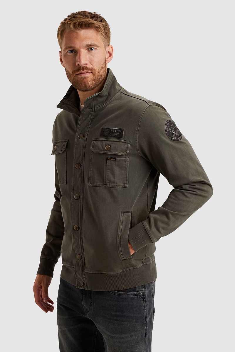 PME Legend Sweat Button Jacket Dunkelgrün - Größe L günstig online kaufen