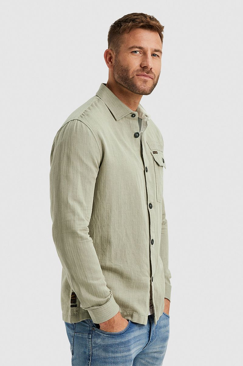 PME Legend Overshirt Leinen Khaki - Größe XXL günstig online kaufen