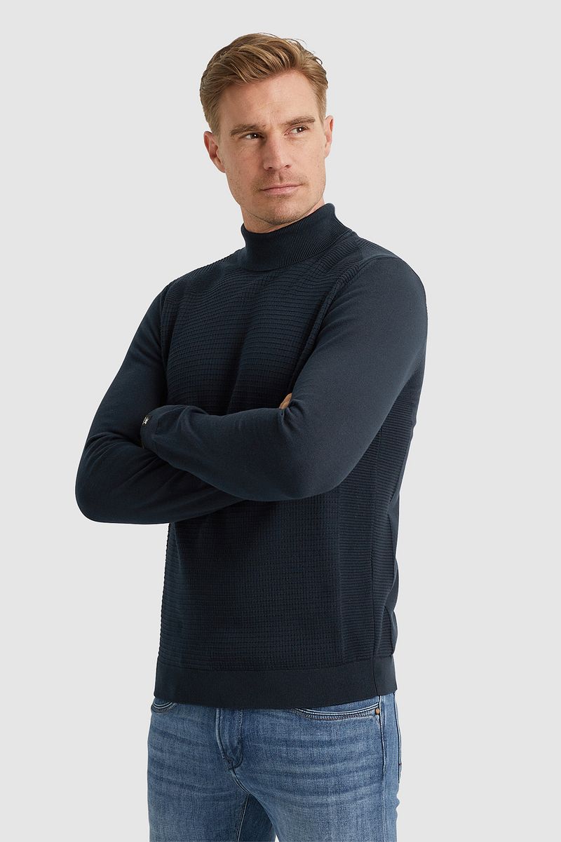 Vanguard Rollkragenpullover Struktur Navy - Größe 3XL günstig online kaufen