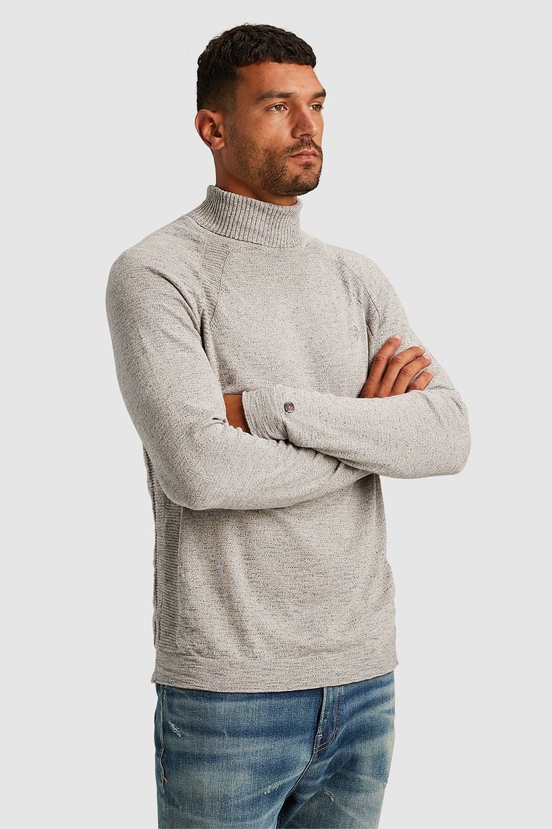 Cast Iron Rollkragenpullover Melange Grau - Größe XL günstig online kaufen