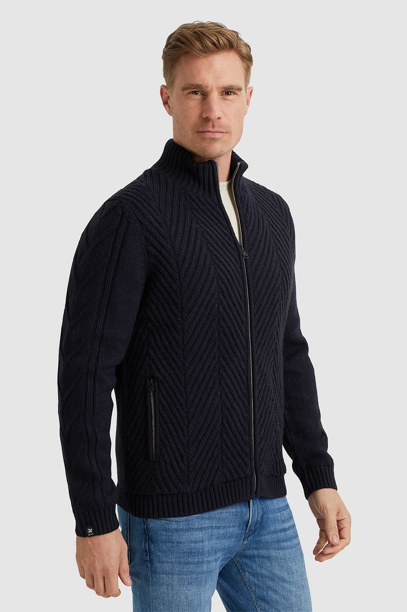 Vanguard Strickjacke Wool Blend Navy - Größe 3XL günstig online kaufen