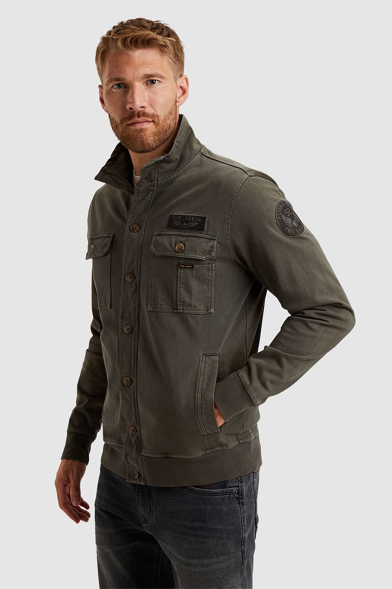 PME Legend Sweat Button Jacket Dunkelgrün - Größe XXL günstig online kaufen