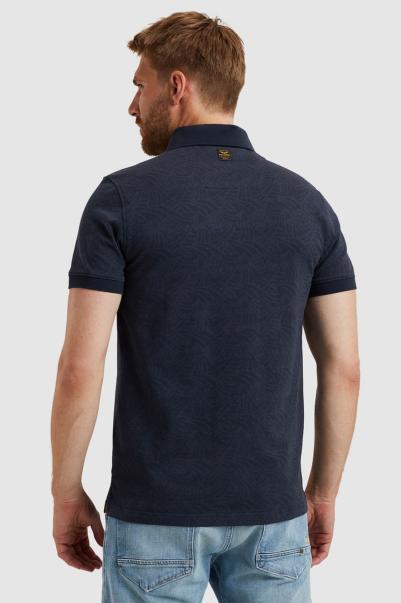 PME Legend Poloshirt Jacquard Jersey Navy