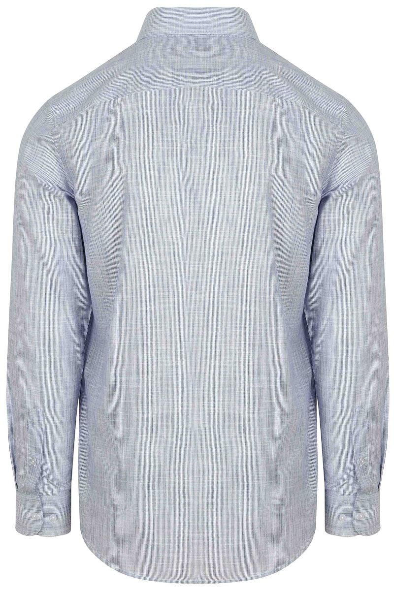 Suitable Overhemd Cotton Slub Streep Blauw