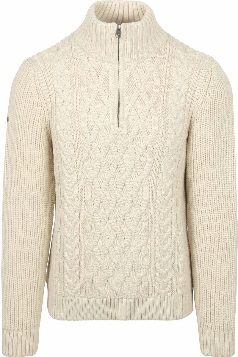 Superdry Half Zip Pullover Jacob Cable Ecru - Größe L günstig online kaufen