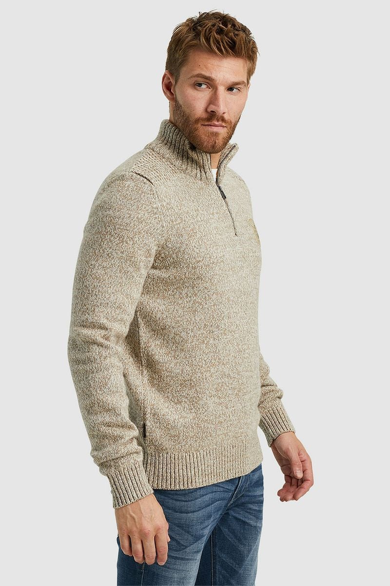 PME Legend Wolblend Half Rits Trui Ecru - Größe XL günstig online kaufen