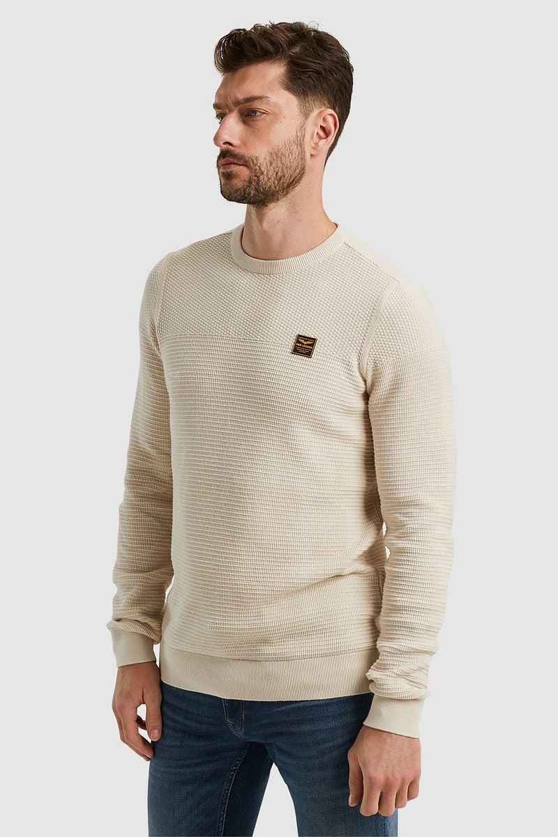 PME Legend Sweater Mouliné Ecru - Größe L günstig online kaufen