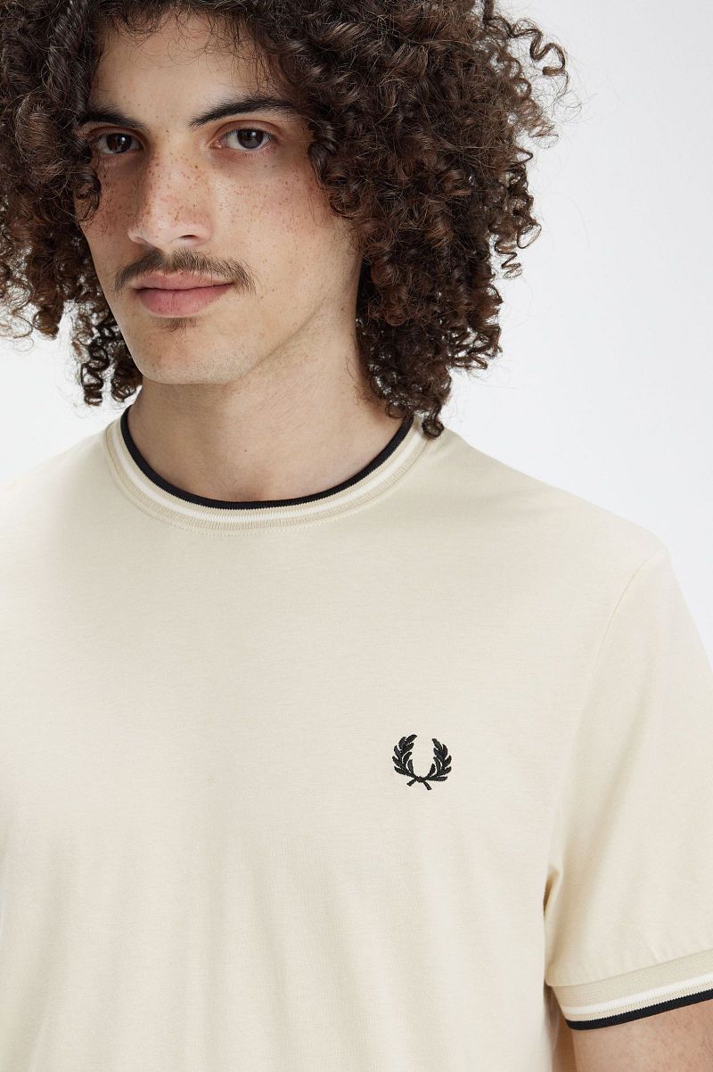 Fred Perry Twin Tipped T-shirt Beige