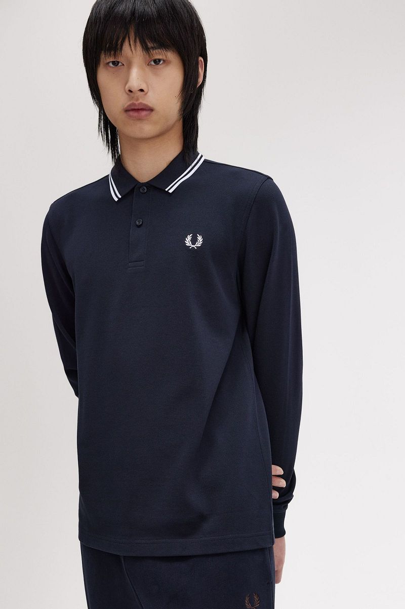 Fred Perry Longsleeve Polo Navy 238