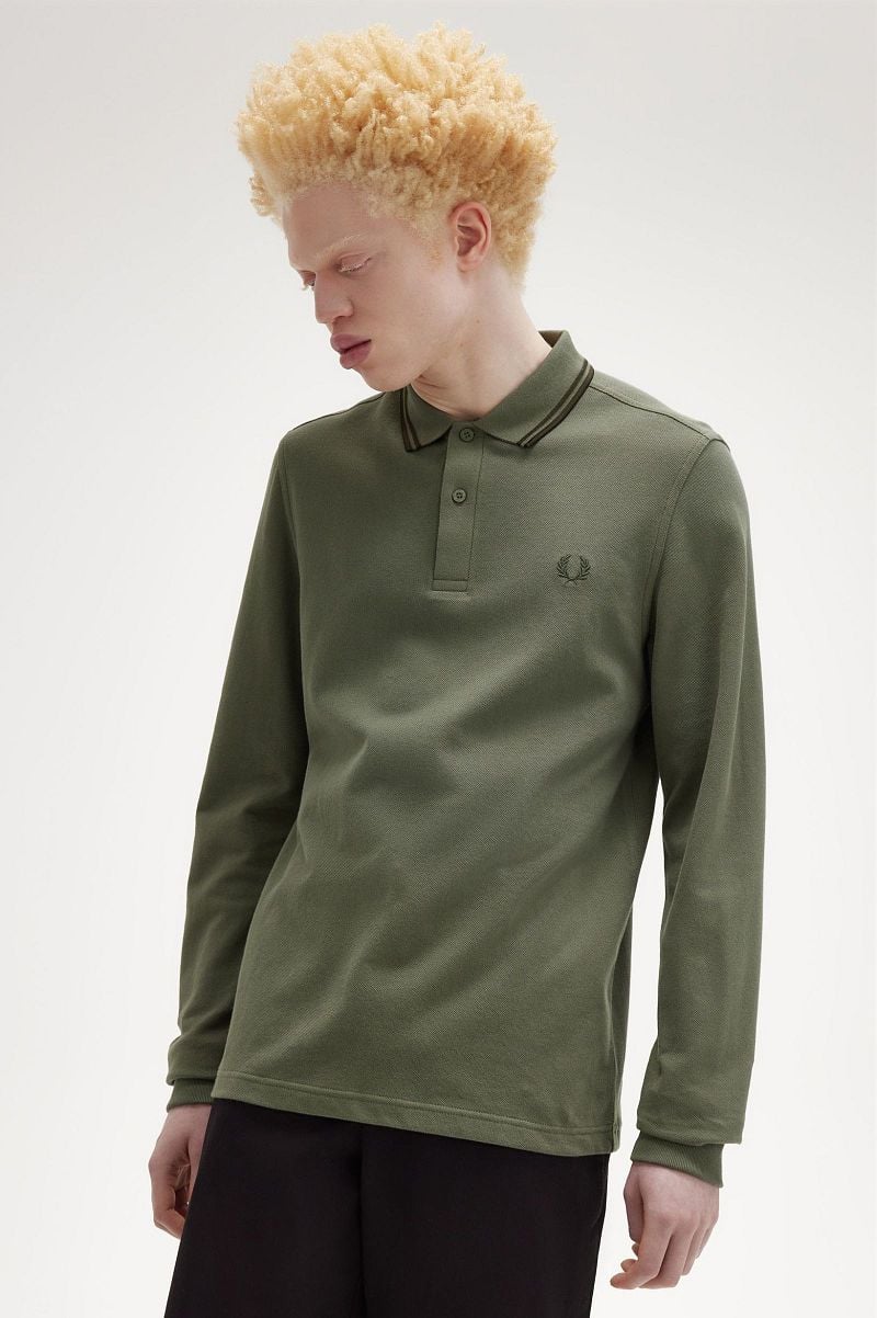Fred Perry Longsleeve Polo Groen W49