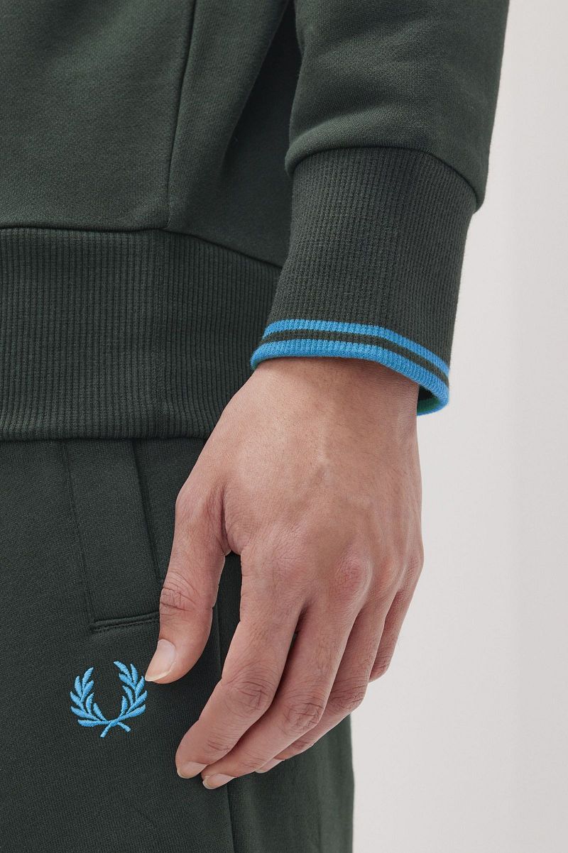Fred Perry Sweater Logo Night Green